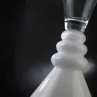 Weiße und transparente Glasblumenvase Made in Italy - Aramis Viadurini