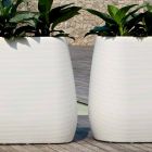 Weiße Design Vase im Innen- oder Außenbereich in drei Größen, 2 Stück - Pandora von Myyour Viadurini