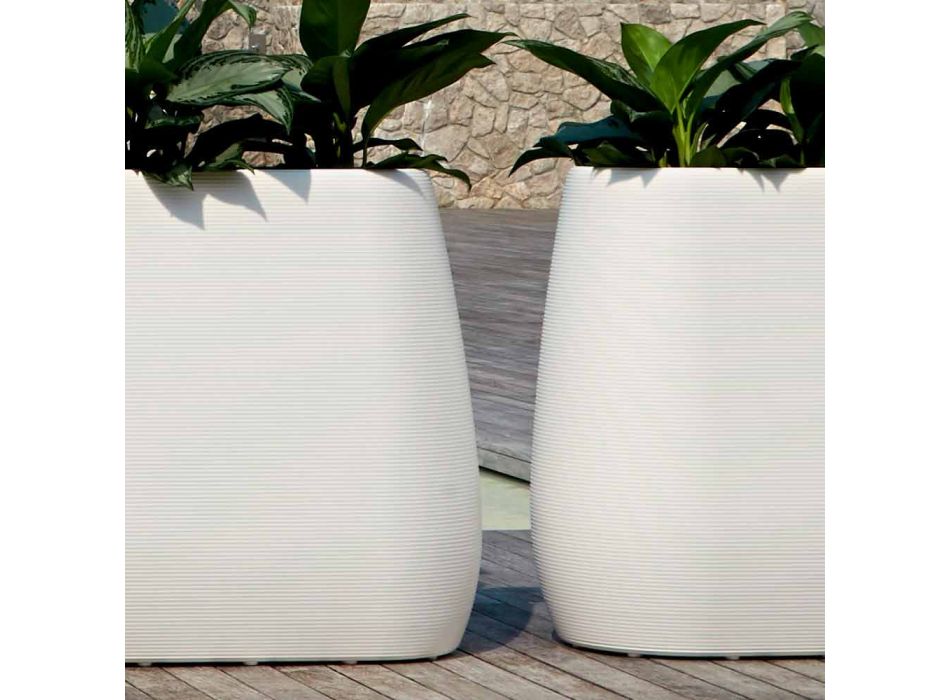 Weiße Design Vase im Innen- oder Außenbereich in drei Größen, 2 Stück - Pandora von Myyour Viadurini