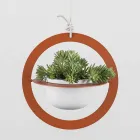 Hängende Blumenvase aus Stahl und Keramik Made in Italy - Leotta Viadurini