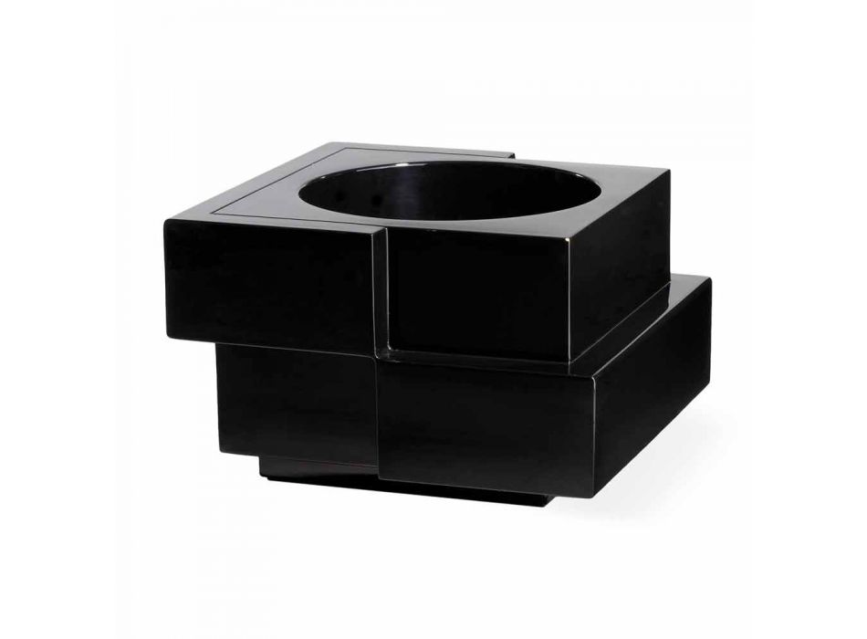 Vase auf Rädern schwarz, weiß Slide Cubic Yo unregelmäßig modern made in Italy Viadurini