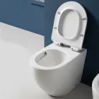 Aralia Weiße Keramik-Stand-WC-Anlage mit Zyklonabdichtung und Soft-Close-Sitz Viadurini
