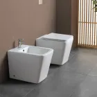 Boden-WC mit sanft schließendem Keramiksitz und modernem Design – Giunco Viadurini