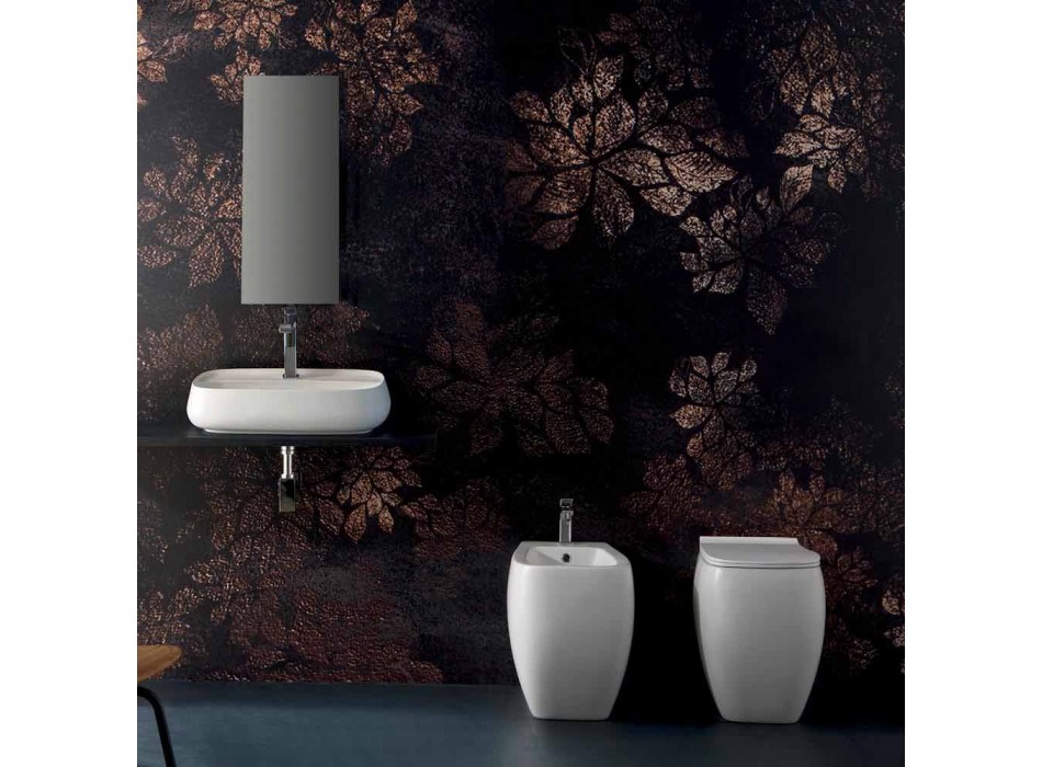 Weiße WC-Vase aus Keramik mit modernem Design Gais, made in Italy Viadurini