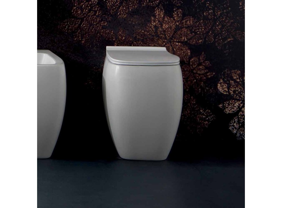 Weiße WC-Vase aus Keramik mit modernem Design Gais, made in Italy Viadurini