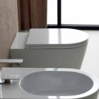 Moderne weiße Keramik Toilettenschüssel Sun Round 57x37 cm in Italien hergestellt Viadurini