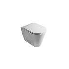 Moderne weiße Keramik Toilettenschüssel Sun Round 57x37 cm in Italien hergestellt Viadurini