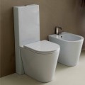 Moderne Toilettenschüssel, weiße Keramik Sun Round 57x37cm made Italy