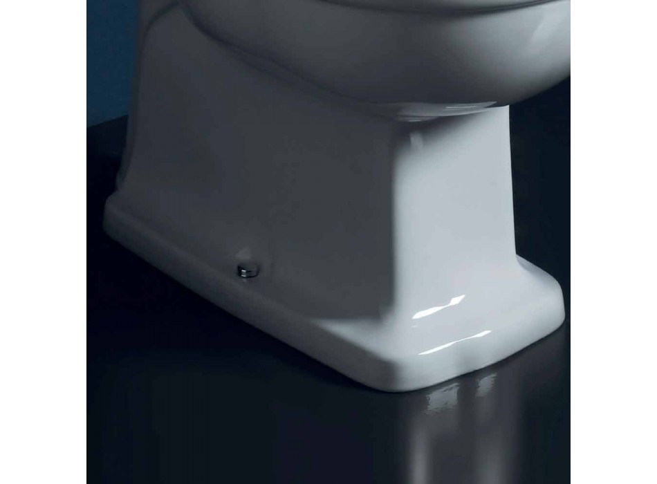 Weiße Keramik-Monobloc-Toilettenschüssel Style 72x36 cm, hergestellt in Italien Viadurini