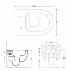 Modernes Design Keramik Wand hing Toilette Star 50x35 in Italien hergestellt Viadurini