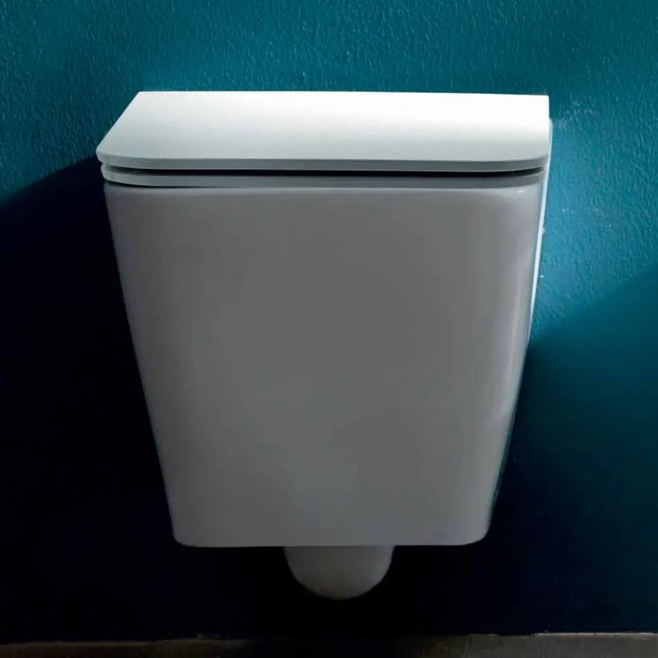 Wand-WC aus Keramik, modernes Design, Sun Square in Italien hergestellt Viadurini