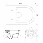 Moderne keramische Wand hing Toilettenschüssel Sun Round 57x37 cm, hergestellt in Italien Viadurini