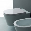 Moderne hängende Toilettenschüssel aus Keramik Sun Round 57x37 Italy
