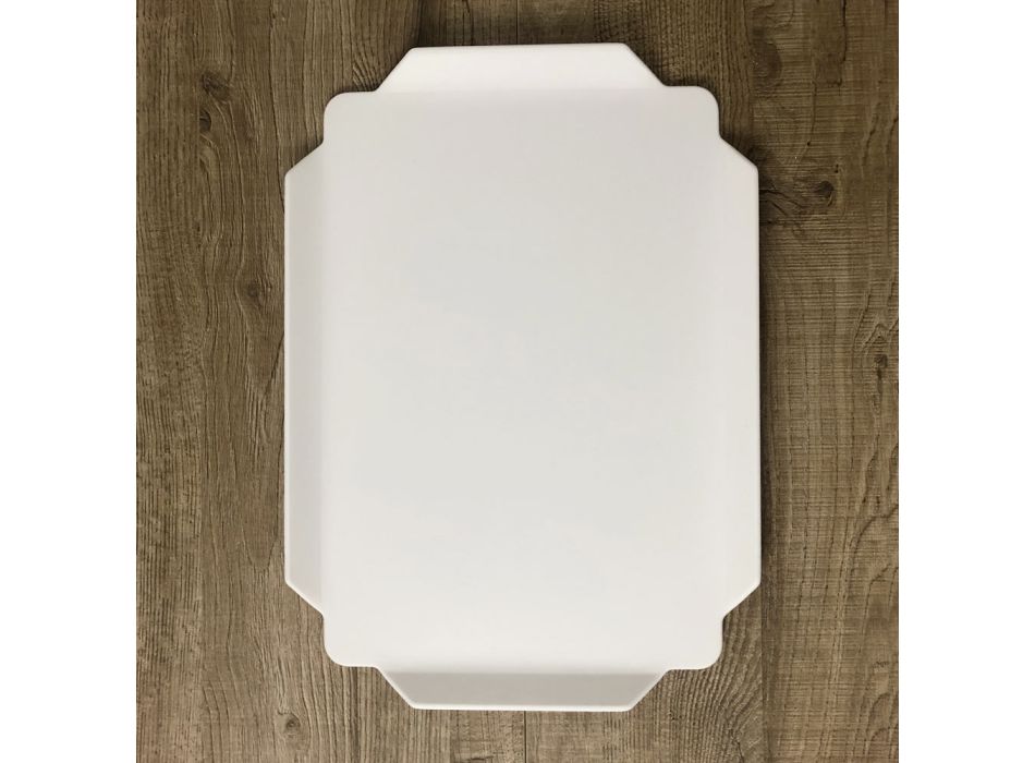 Rechteckiges Küchentablett in weißer Corian-Qualität Made in Italy - Ivanova Viadurini