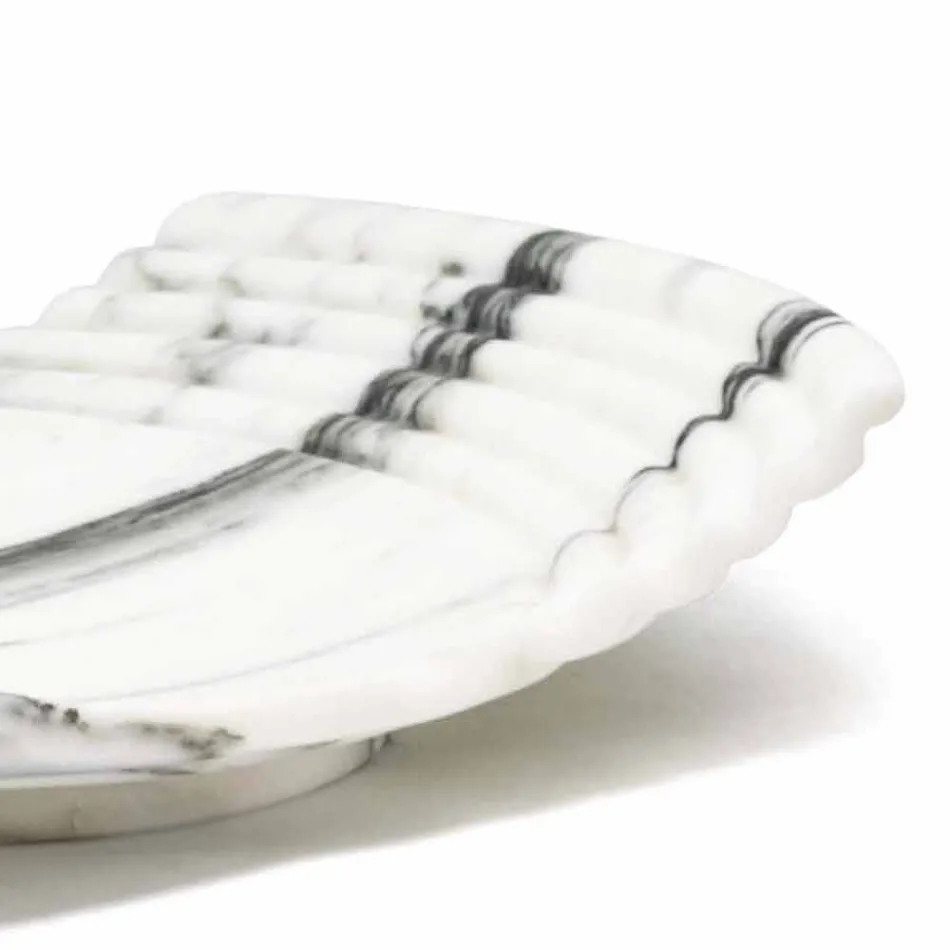 Gebogenes dekoratives Tablett aus Arabescato-Marmor Made in Italy - Clifton Viadurini