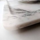 Rechteckiges Tablett aus modernem geädertem weißem Marmor Made in Italy - Stora Viadurini