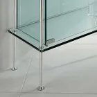 Wandvitrine aus transparentem Glas und Metall mit 2 Designtüren - Lorella Viadurini