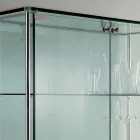 Wandvitrine aus transparentem Glas und Metall mit 2 Designtüren - Lorella Viadurini