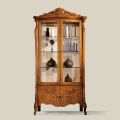 Klassische Vitrine aus eingelegtem Nussbaumholz 4 Türen Made in Italy - Commodo