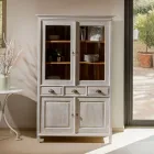 Vitrine aus massivem Teakholz mit 4 Türen und 3 Schubladen – Aikido Viadurini