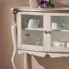 Wohnzimmer Vitrine 2 Türen in Nussbaum oder weißem Holz Made in Italy - London Viadurini