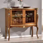 Wohnzimmer Vitrine 2 Türen in Nussbaum oder weißem Holz Made in Italy - London Viadurini