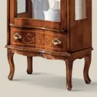 Klassische Wohnzimmervitrine Nussbaumholz mit Tür Made in Italy - Versailles Viadurini