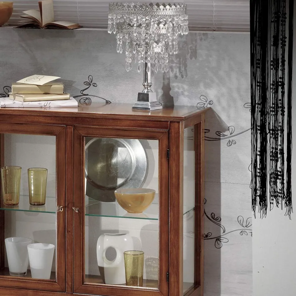 Vitrine mit Glasböden und gepolsterter Rückseite, hergestellt in Italien – Assur Viadurini