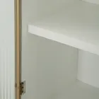 Vitrine aus Holz mit Aufsatz und abgerundeten Einsätzen mit 2 Türen und 2 Schubladen - Rachel Viadurini