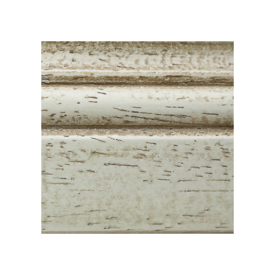 Vitrine aus Holz mit patiniertem Elfenbein-Finish. Hergestellt in Italien – Fosta Viadurini