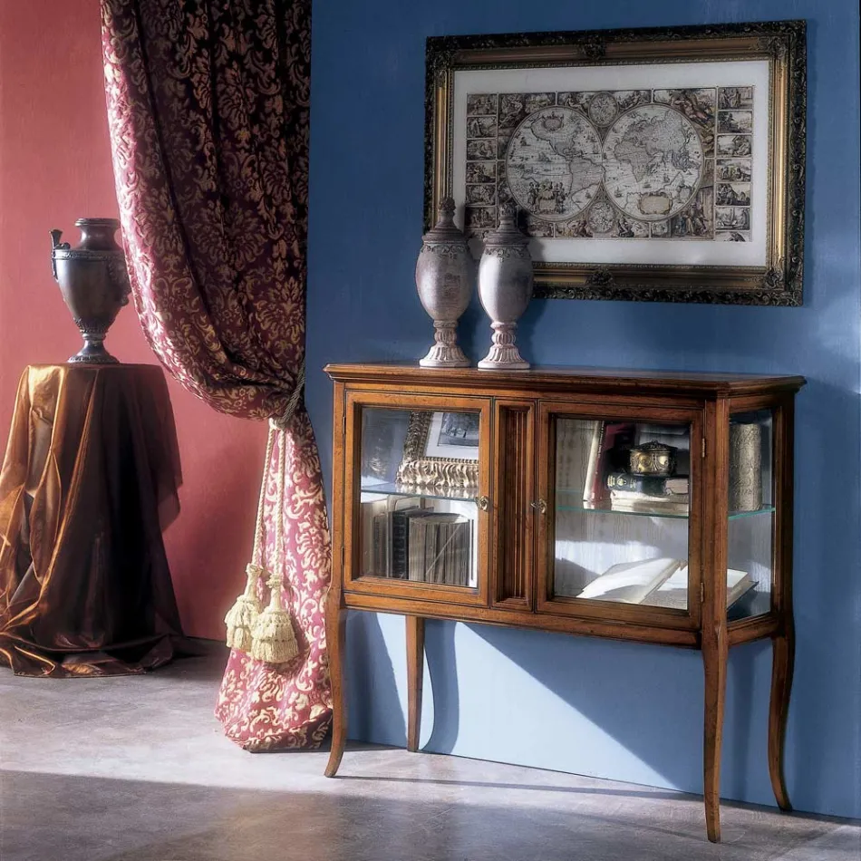 Vitrine aus massivem Toulipier-Holz, hergestellt in Italien – Chantico Viadurini