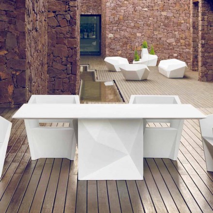 Vondom Faz weiß lackierter Gartentisch L200xP100cm Design Viadurini