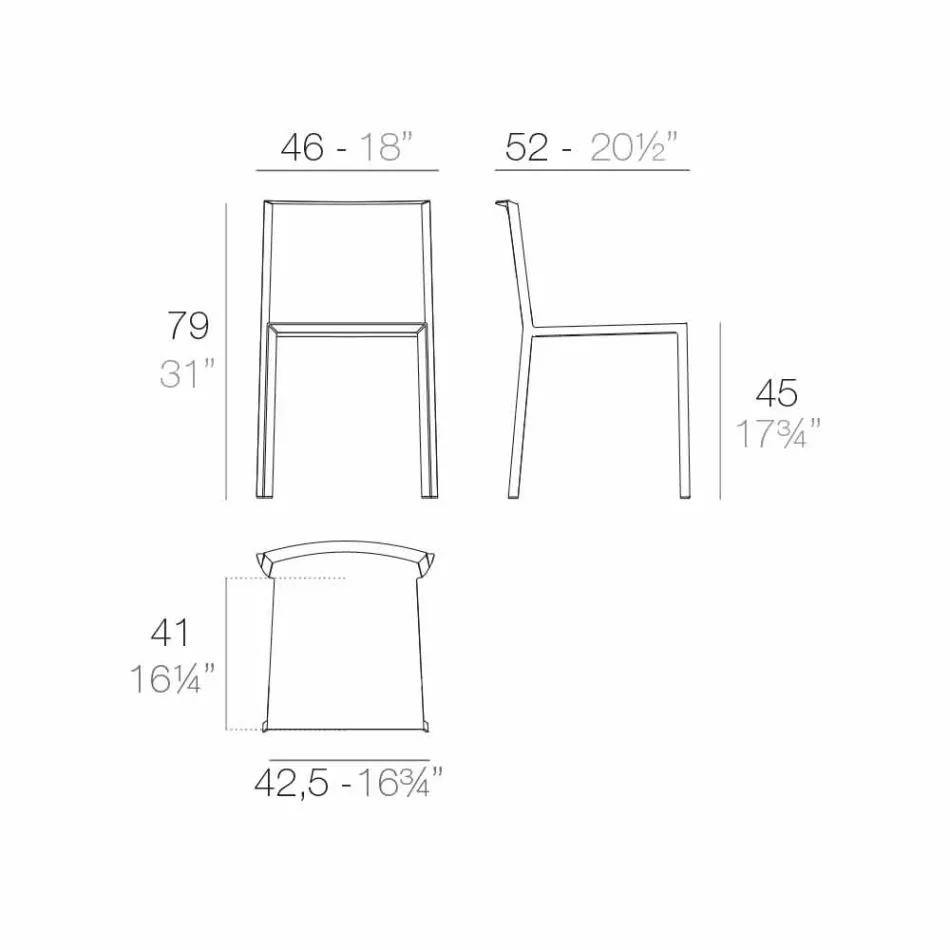 Stapelbarer Gartenstuhl Vondom Quartz mit modernem Design Viadurini