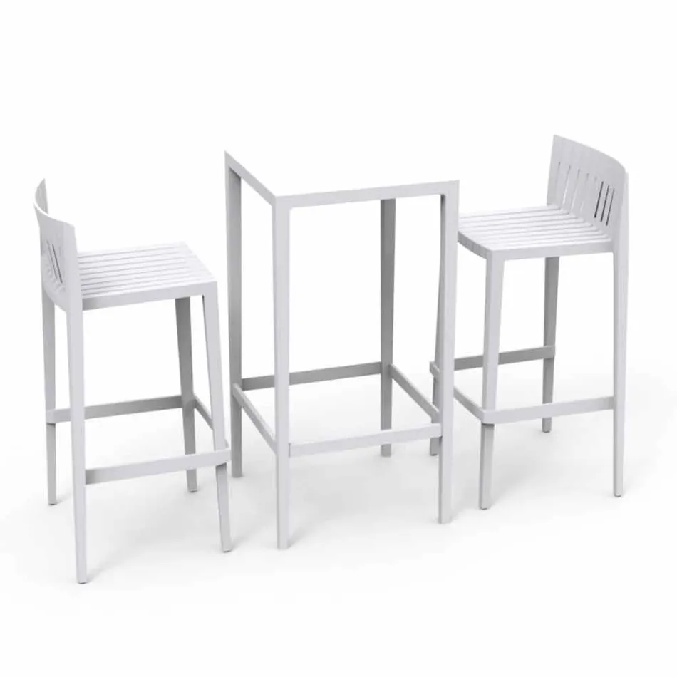 Vondom Spritz Set Gartentisch und zwei weiße Designhocker Viadurini