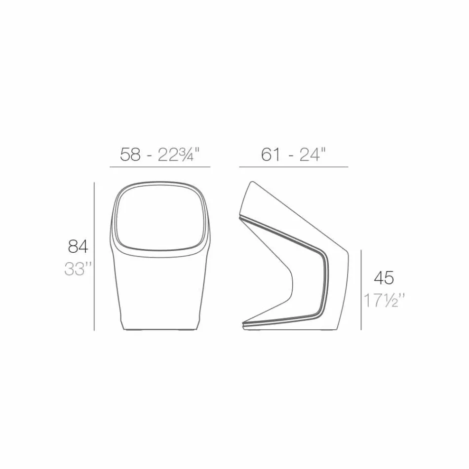 Vondom Ufo Gartenstuhl im modernen weißen Design Viadurini