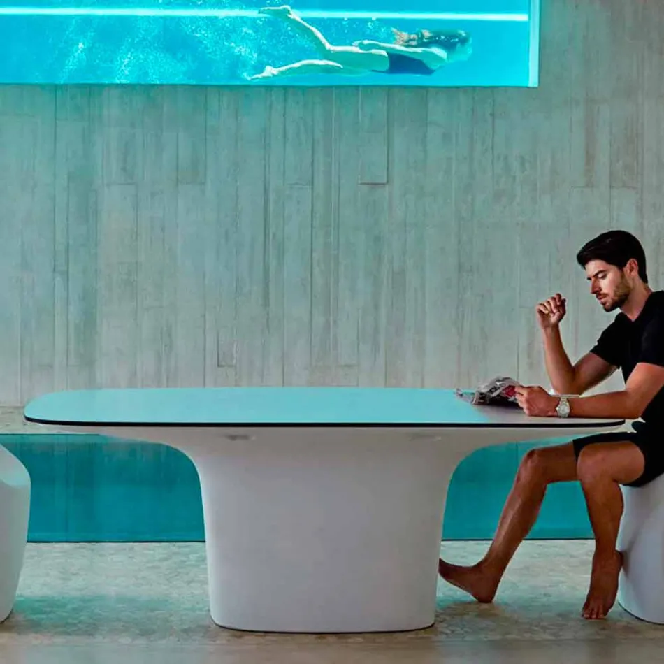 Vondom Ufo weiß Design Tisch im Freien L200xP100 cm Viadurini