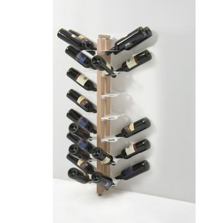 Zia Gaia doppelseitiger Bodenflaschenhalter aus Holz und Stahl zur Befestigung an der Wand Viadurini